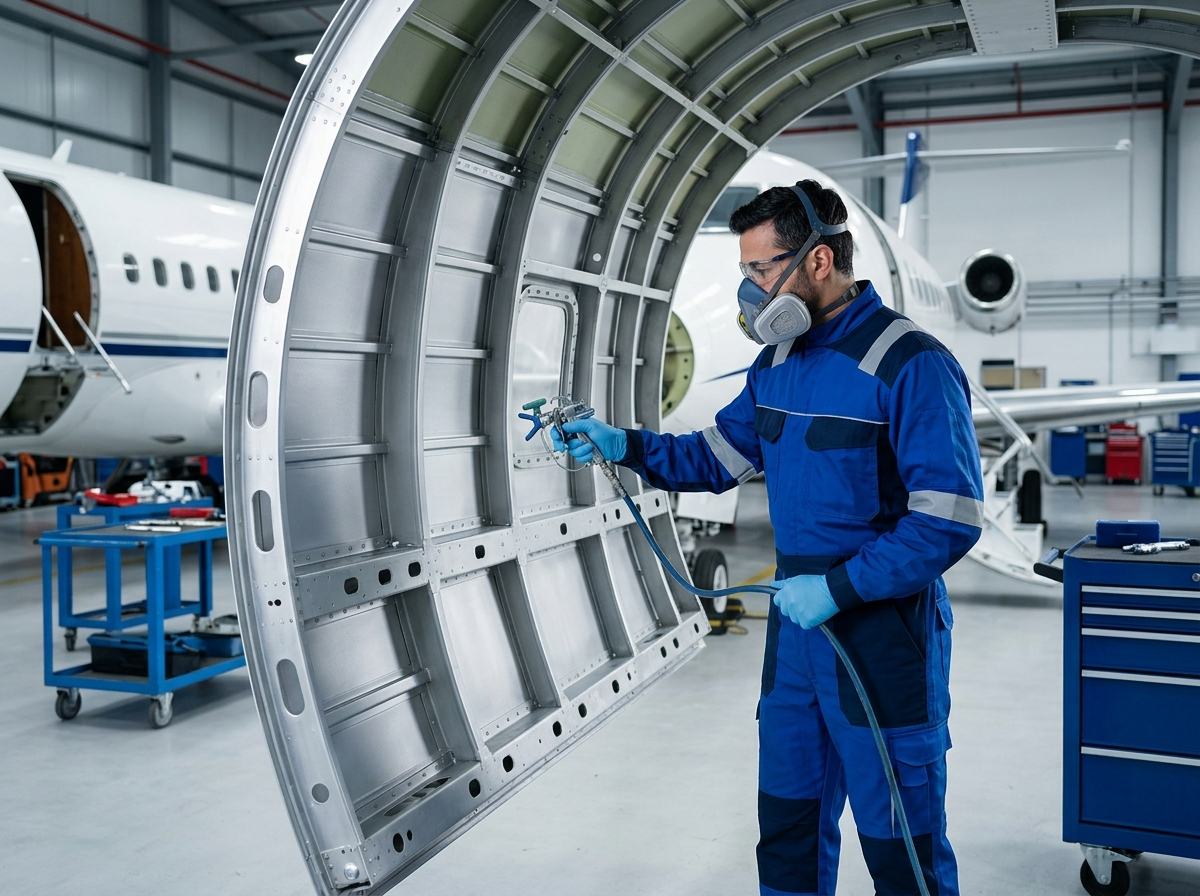Corrosion protection treatment applied to aircraft metal structures